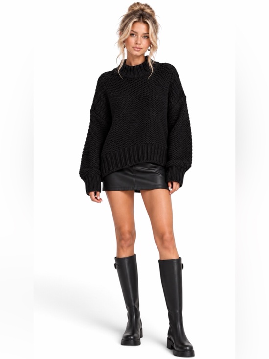 Free People Sweaters - Free People – My Only Sunshine Chunky Mock Neck Sweater – Black – Sz. L